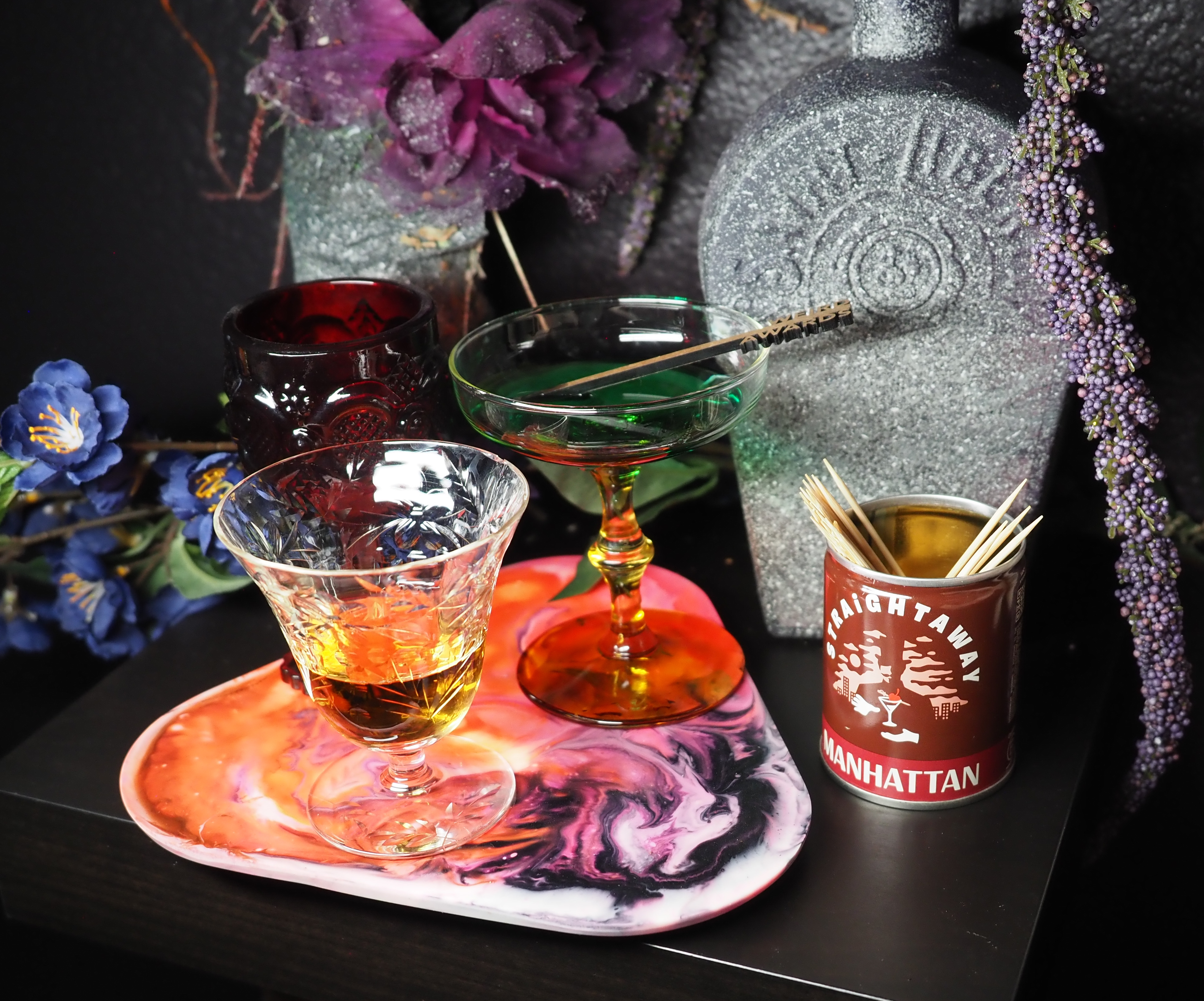 Pinktini resin tray still life